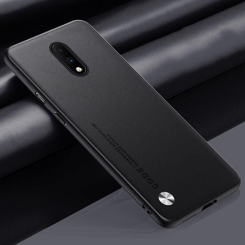For OnePlus7 7Pro 7T 1+7t Pro Plain Leather Fabric Coated Rubber hard case cover - Picture 12 of 39