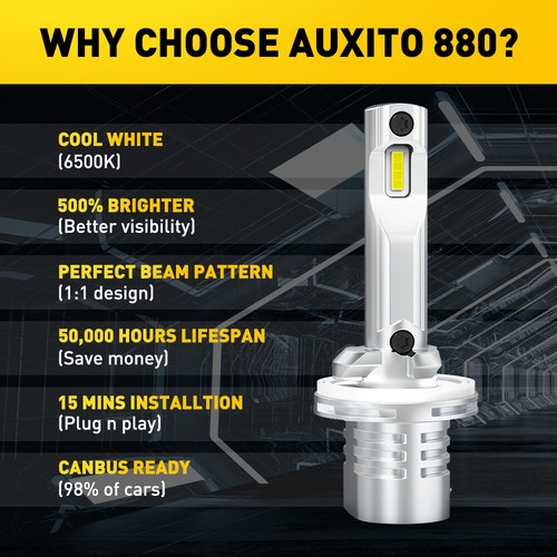 2PC 880 LED Fog/Driving Light Bulb 6500K Xenon White High Power 890 892 893 899 - Picture 7 of 10