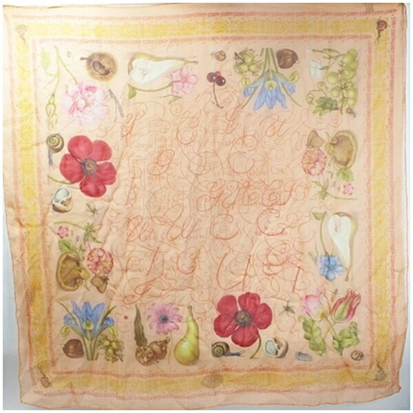 Authentique écharpe Gucci motif floral rose saumon occasion rang AB GUCCI femme