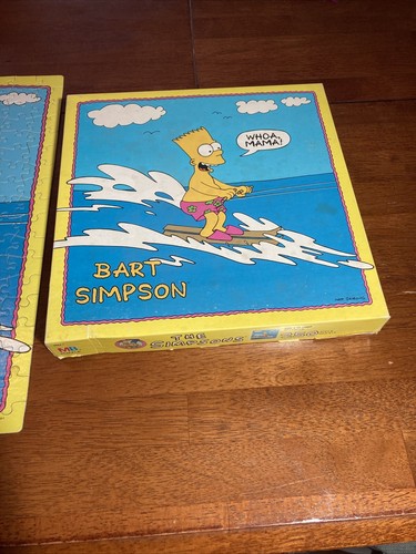 1990 Simpsons Bart Simpson Puzzle 250 Piece Milton Bradley Complete Water Ski - Picture 6 of 8