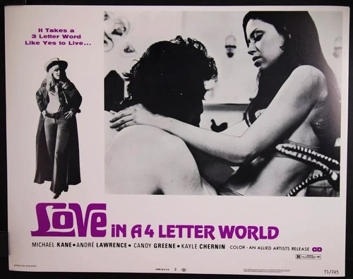 Vintage Complete 8 LOBBY CARD SET 1971 LOVE IN A 4 LETTER WORLD Sexploitation - Picture 7 of 8