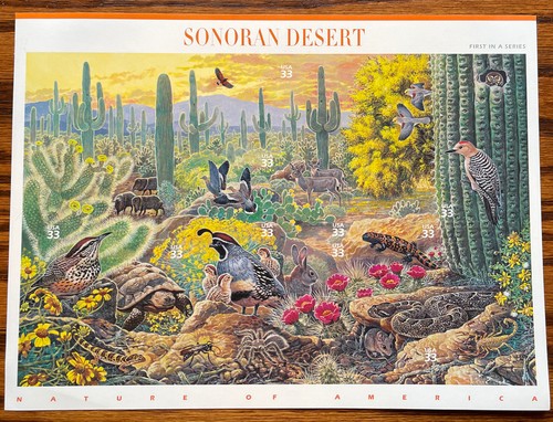 USA Sonoran Desert (Nature Series) Stamps Full Sheet Pane (1999) MNH 33¢ Cents