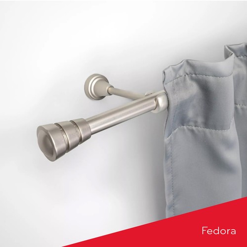 Barra de cortina barra de cortina 19 mm 1 carrera/2 carrera diseño satinado metal EXCELENTE - Imagen 40 de 76