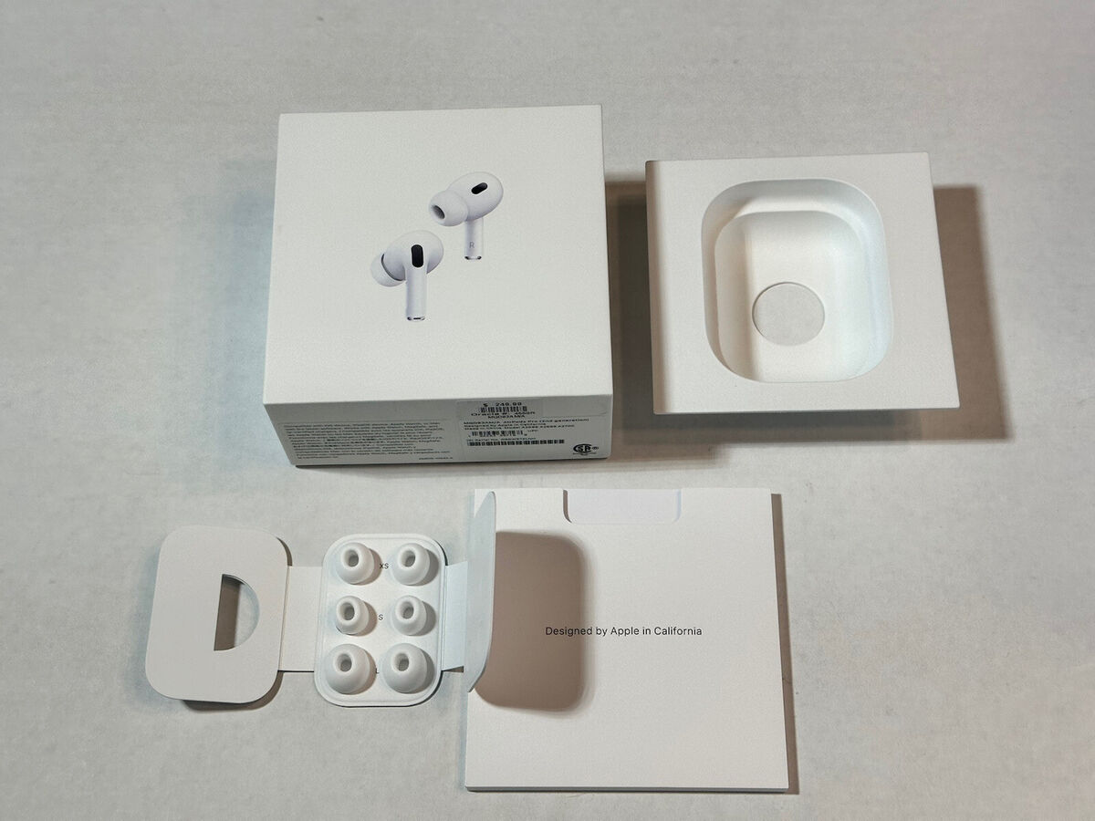 Apple AirPods Pro 2nd Generation ONLY BOX AND ACCESSORIES SHOWN Apple AirPods Pro 2nd Generation ONLY BOX AND ACCESSORIES SHOWN