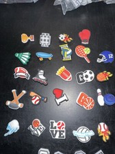 Charms Alphabet Letters Numbers Sports Team Black White For Croc Total Lot 60