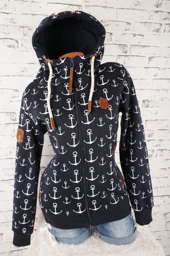 2069 Damen Sweat Jacke Kapuze Hoodie Fleece gefüttert Übergangsjacke Big Anker - Bild 15 von 45