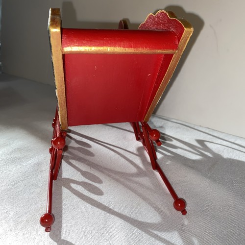 Schlitten Courtly Check Weihnachtsdeko Holz Herzstück Handarbeit Übertopf - Bild 14 von 15