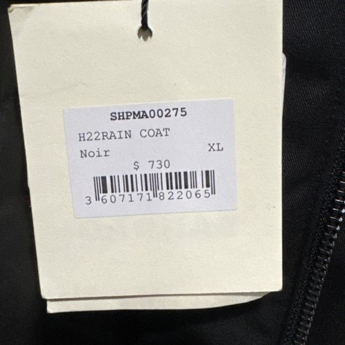 Sandro Paris Mens Zip Waterproof Jacket Black Hooded Rain Coat XL NWT MSRP $730 - Picture 3 of 12