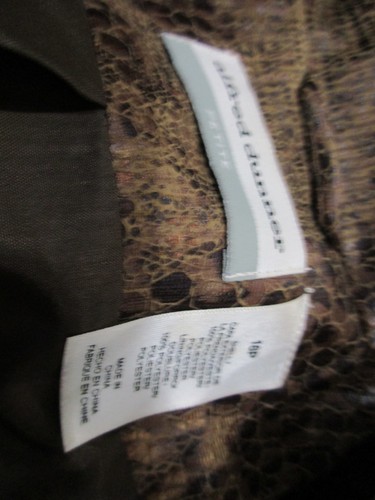 Alfred Dunner Jacket Womens Size 18 P Brown Metallic Print Full Zip Casual - Picture 2 of 5