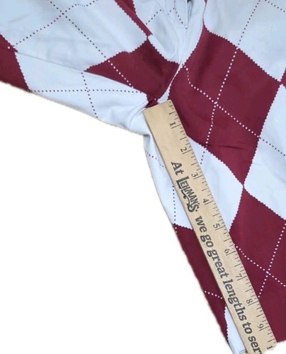 Pantaloncini da golf donna Loudmouth taglia 6 bordeaux e bianco Argyle - Foto 9 di 10