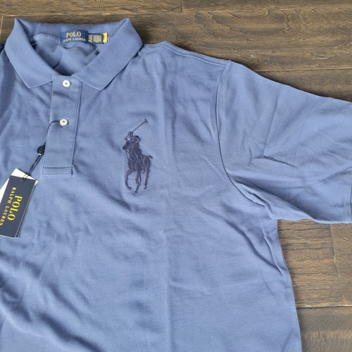 Polo Ralph Lauren Mens Big Pony Polo Shirt Blue SS Big & Tall 4XLT - Picture 5 of 10
