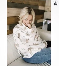 Cooper Pearl Nursing, Car Seat Cover In Print Noah Sloth print Multi Use