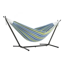 Vivere Double Cotton Hammock, Comfortable Daybed with Steel Stand, 9', Oasis
