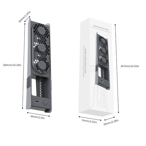 RGB Lighting Cooling Fan for PS5 Pro/PS5 Slim Disc&Digital Edition - Afbeelding 7 van 10