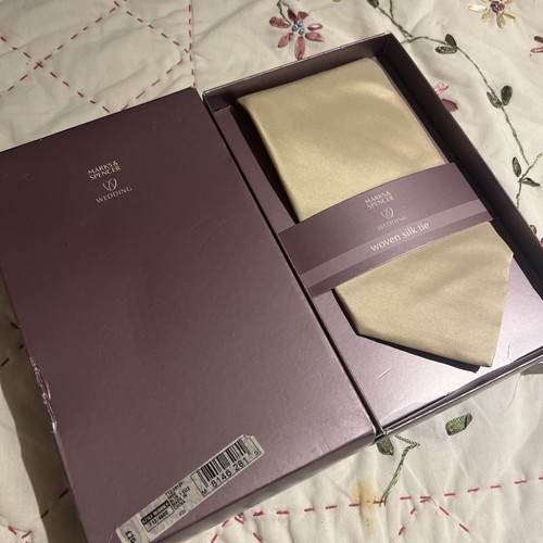 marks and spencer Wedding Gift Woven Silk Tie - Picture 8 of 8