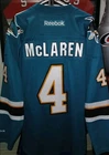 VINTAGE #4 Kyle McLAREN San Jose SHARKS Off. Lic REEBOK Jersey, Size Men's XL