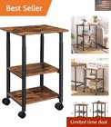 Sturdy Under Desk Printer Stand - Mobile 3-Tier Storage Rack for Home & Office