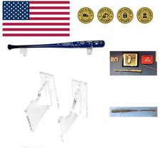 Baseball Bat Wall Mount Display Rack Holder Stand, Clear Acrylic