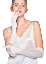 METWAY Women Pure Silk Long Gloves Elbow Length Opera Evening Party Sunscreen...