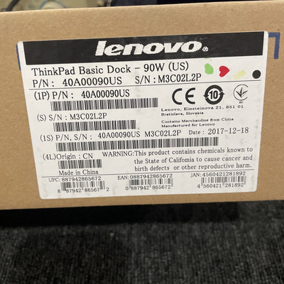 NEW*Lenovo ThinkPad Basic Dock with 90W Adapter 40A00090US USB-C