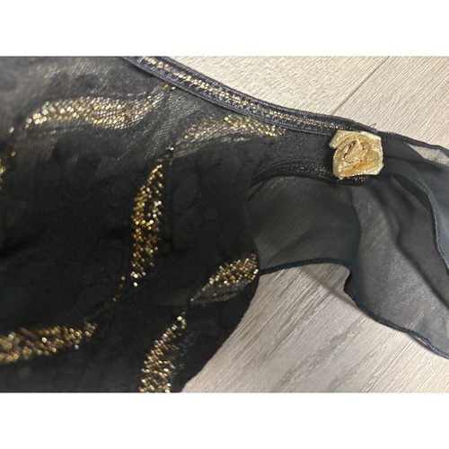 Mesh Off the Shoulder Whimsygoth Gold Flower Top - Bild 5 von 7