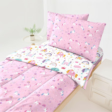 Unicorn Bedding Twin for Girls Unicorn Girls Pink Comforter All in one Zipper