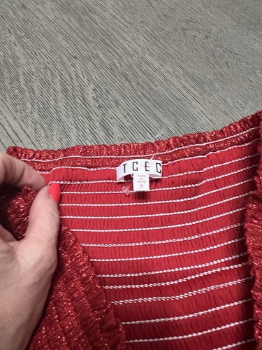 TCEC Shorts rot schimmernd metallic Größe S - Bild 5 von 5