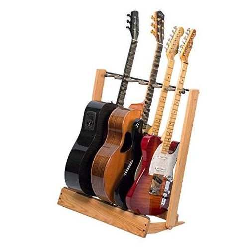 Guitar Stand for 6 Electric or Bass, or 3 Acoustic Guitars for 6 Guitar Oak