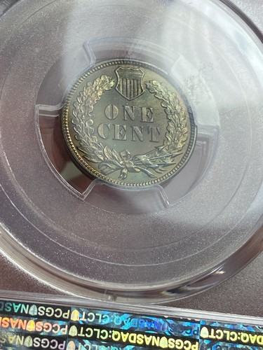 1887 Indian Head Cent Proof PCGS PR65RB Gorgeous Reverse Green Toning - Picture 6 of 8