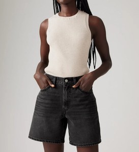 Levi's '94 Womens Baggy Shorts Black Denim Zip Fly Mid Lenght Casual Size 31