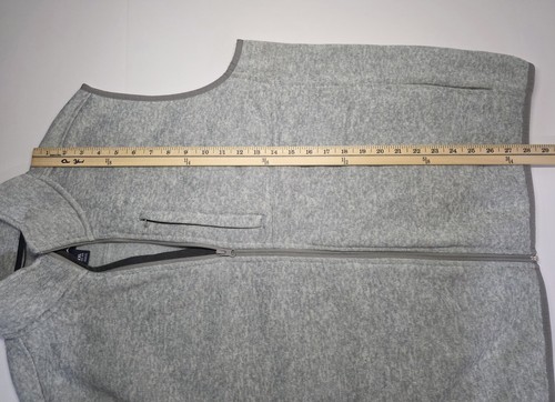 Lands End Mens Size XXL (50-52) Full Zip Gray Fleece Vest - Picture 8 of 9