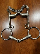 Dressage Weymouth Double Bridle Bit W/Loose Ring  Snaffle Herm Sprenger Medium