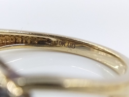 Oro amarillo 10K 0,25 ctw. Anillo con racimo de diamantes naturales talla 7 FZZ - Imagen 6 de 6