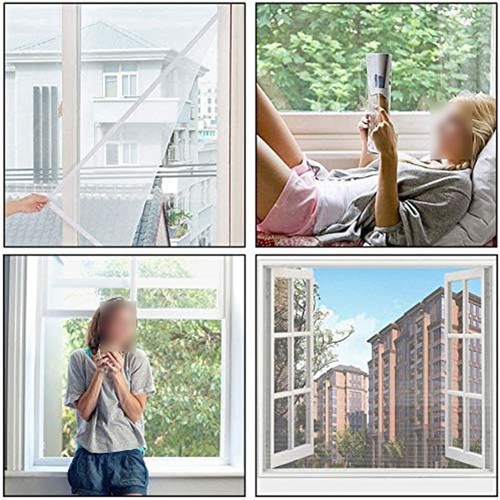 Transparentes Fliegengitter Netz 3 Stück 51x59 cm für Fenster und Türen - Bild 7 von 11