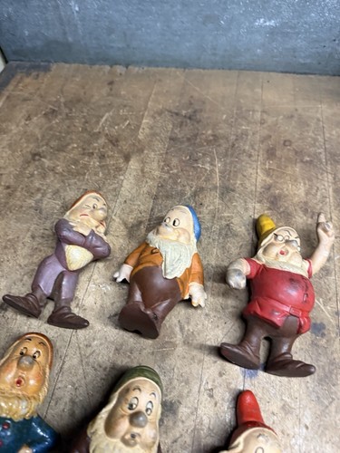 Vintage Rare 1930s Walt Disney Snow White Dwarfs 6 Figures Toys Seiberling Latex - Picture 6 of 23