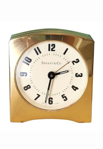 Tiffany & Co. Swiss-Made Brass Desk Clock with Original Box and Pouch - Picture 7 of 7