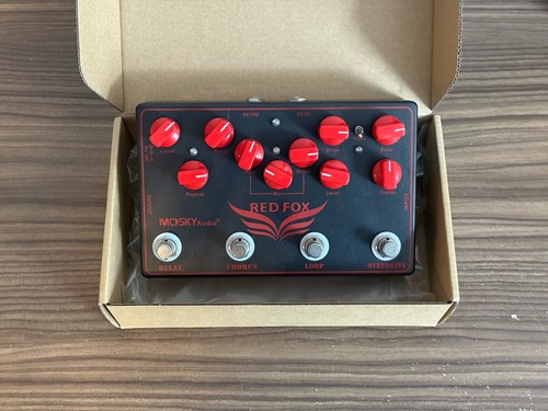 MOSKY  Red Fox Guitar Pedal - Combined Effect Pedal: 4 Pedals In One - BOXED