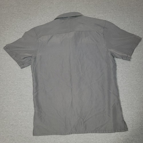 Columbia Sportwear Shirt Men's Medium Short Sleeve Button Up Gray White Plaid - Picture 3 of 8