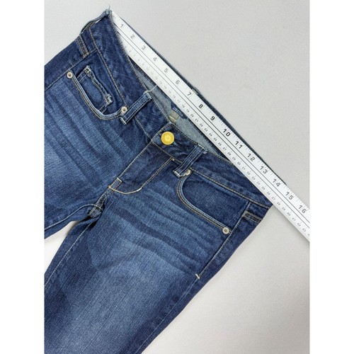 American Eagle Skinny Stretch Dark Wash Whiskers Jeans Size 2 Womens Low Rise - Picture 4 of 10