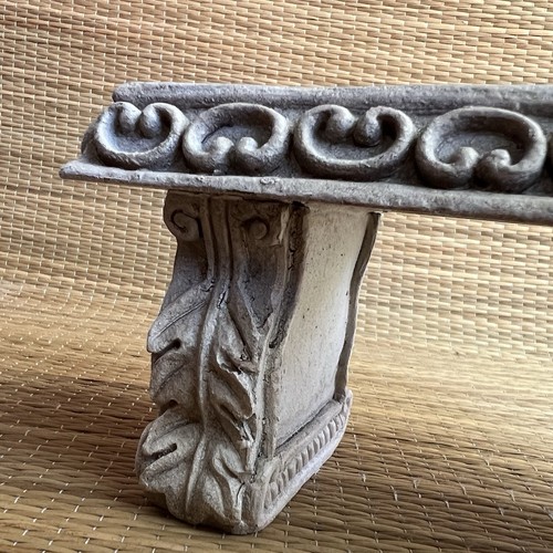 Vintage Miniature Roman Greek Concrete Garden Bench Window Indoor Outdoor Decor - Picture 15 of 16