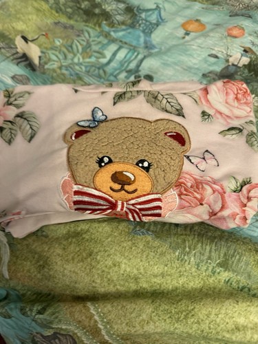 Monnalisa Girls Floral Teddy Bear Tracksuit 2/3 T - Picture 6 of 6
