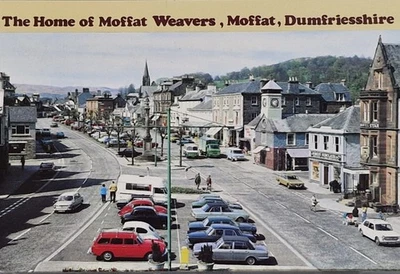 High Street, Moffat The Home of Moffat Weavers, Moffat, Dumfries shire, Postcard - Image 1 of 2