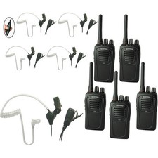 Eartec SC-1000 5-User Two-Way Radio System with 5x SST PTT Lapel Mic Headsets