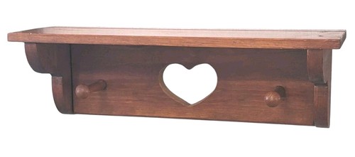 80er Country Heart 18" Regal amerikanisches Kirschholz 2 Heringe Grandmacore Cottagecore - Bild 12 von 13