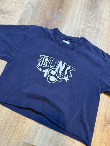 Y2K Blink 182 Cropped Tee Navy Blue Band Logo Small - Bild 2 von 8