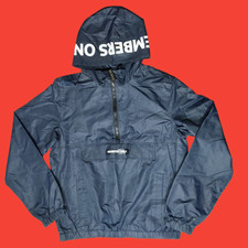 Members Only Sport Navy Blue Half Zip Hooded Windbreaker Jacket Youth 18