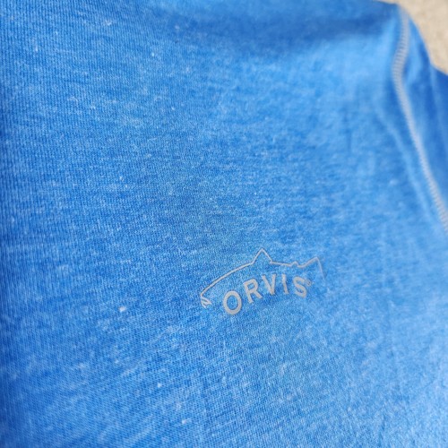 Orvis Trout Bum Sweatshirt Herren Medium 1/4 Zip schnelltrocknend UPF Angeln blau Outdoor - Bild 3 von 11
