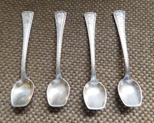 800 Silver Salt Spoons 4 Count lot - 40 grams total weight