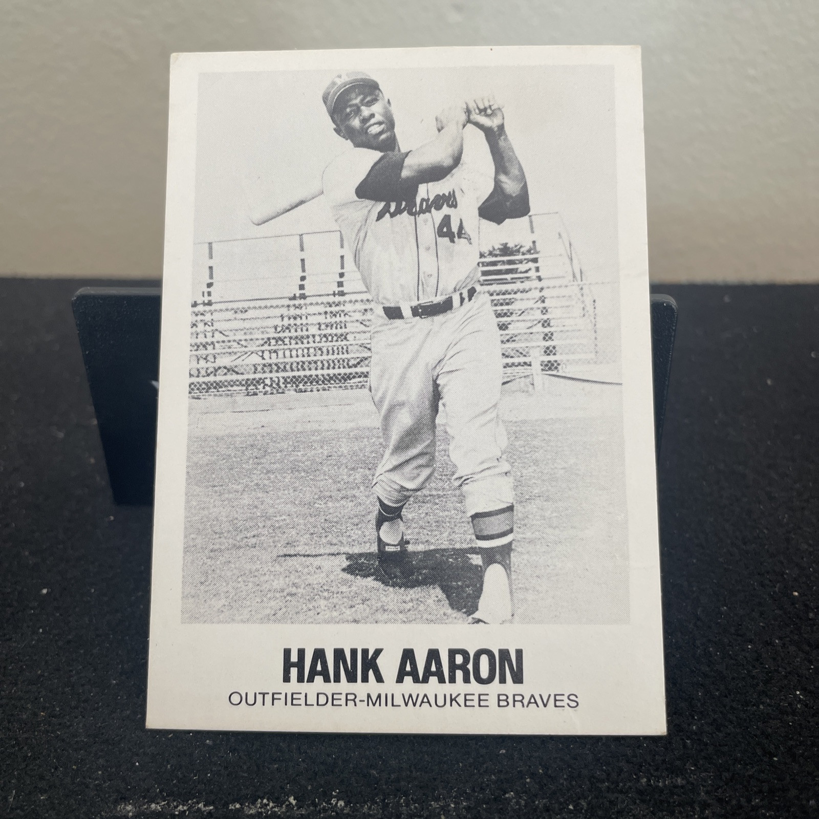 1977-84 TCMA Renata Galasso -#44 Hank Aaron-  Sharp Corners, But Stained Back