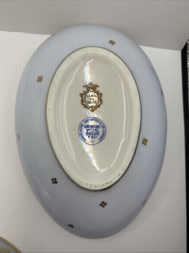Large Egg Shaped BARBOTINE LIMOGES France Raised Pate Sur Pate Cherub Box SIGNED - Picture 16 of 18